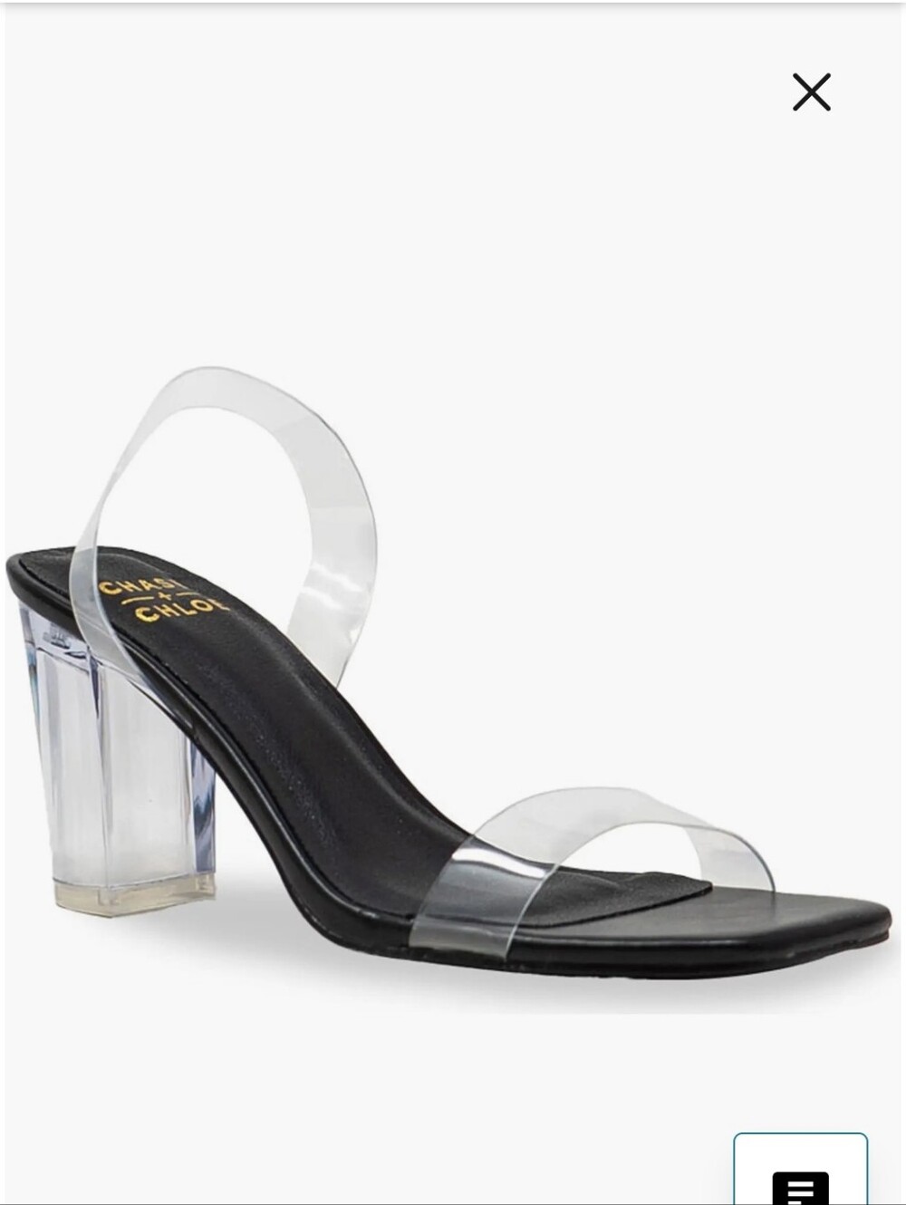 Chase + Chloe Slingback Lucite 3 1/2" Block Heels Size 8.5 NWT